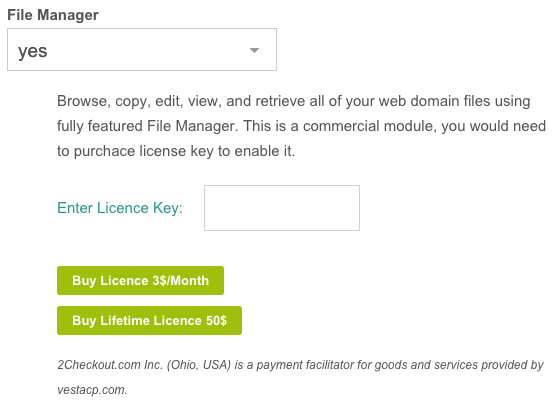 Filemanager license